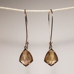 Kendra Scott Rose Gold Drop Earrings In Citrine